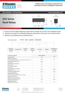 SHV干簧继电器数据表